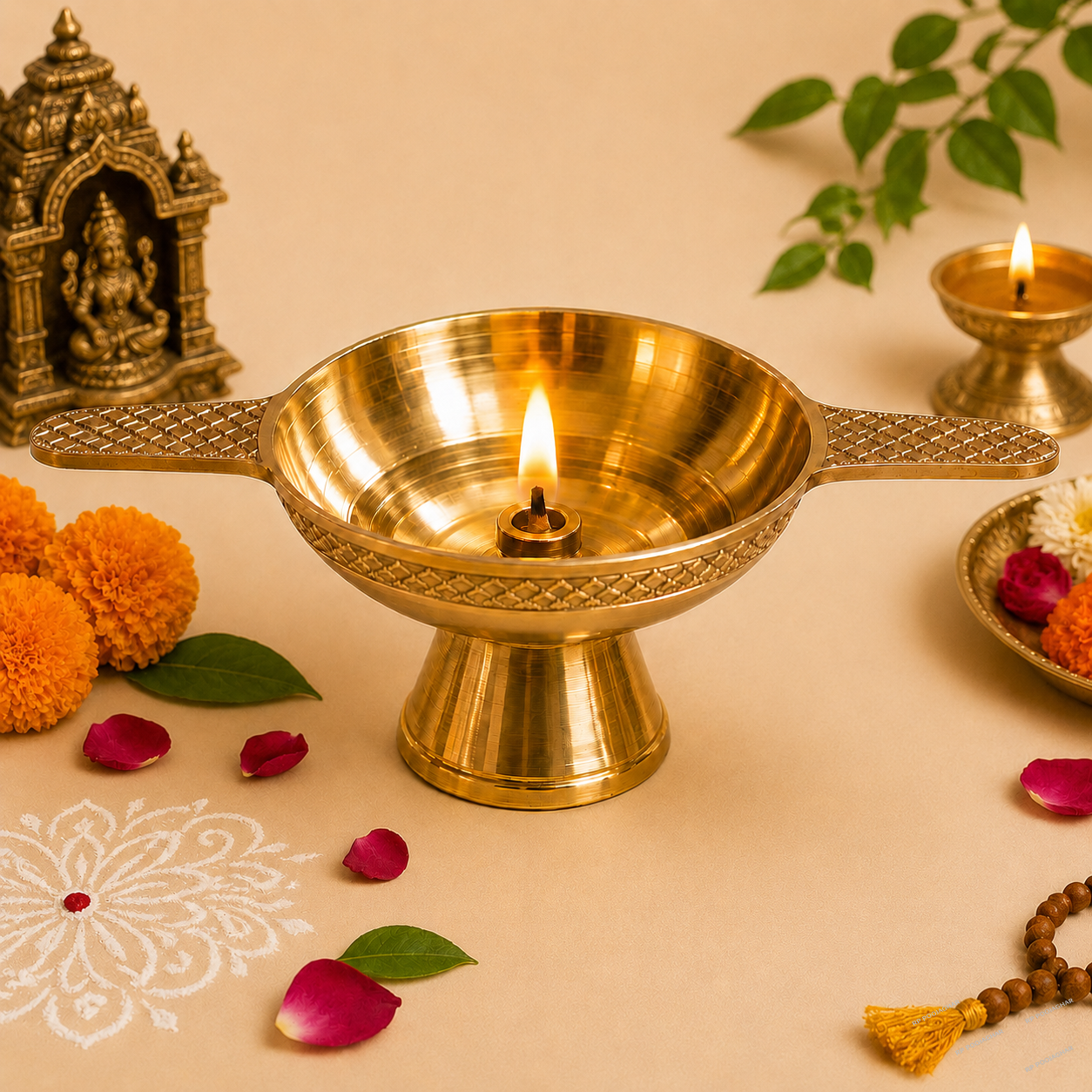 Jyot Brass Diya – Traditional Brass Lamp for Pooja & Spiritual Rituals