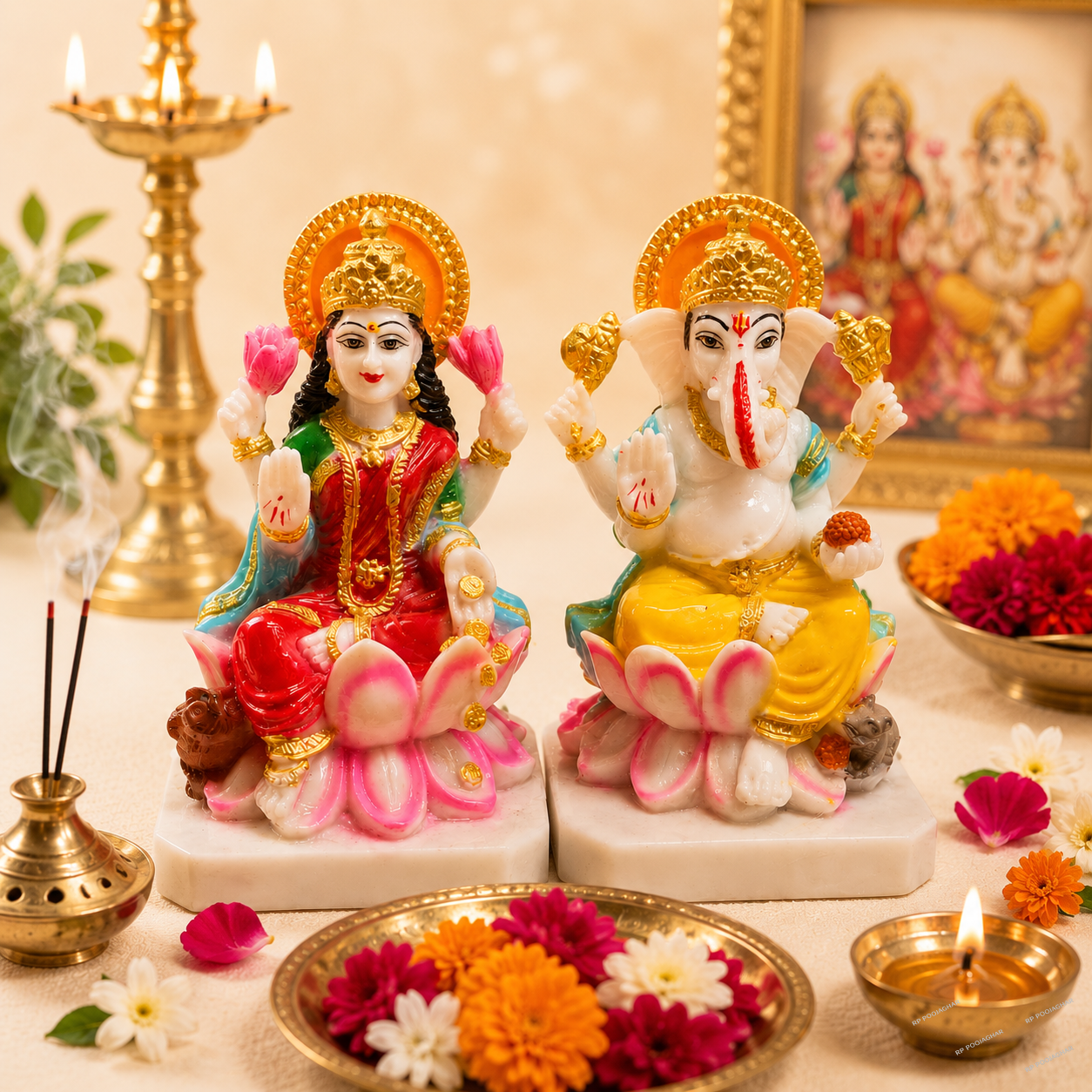Ganesh Lakshmi Ji – Divine Symbol of Prosperity, Wisdom & Blessings (Murti)