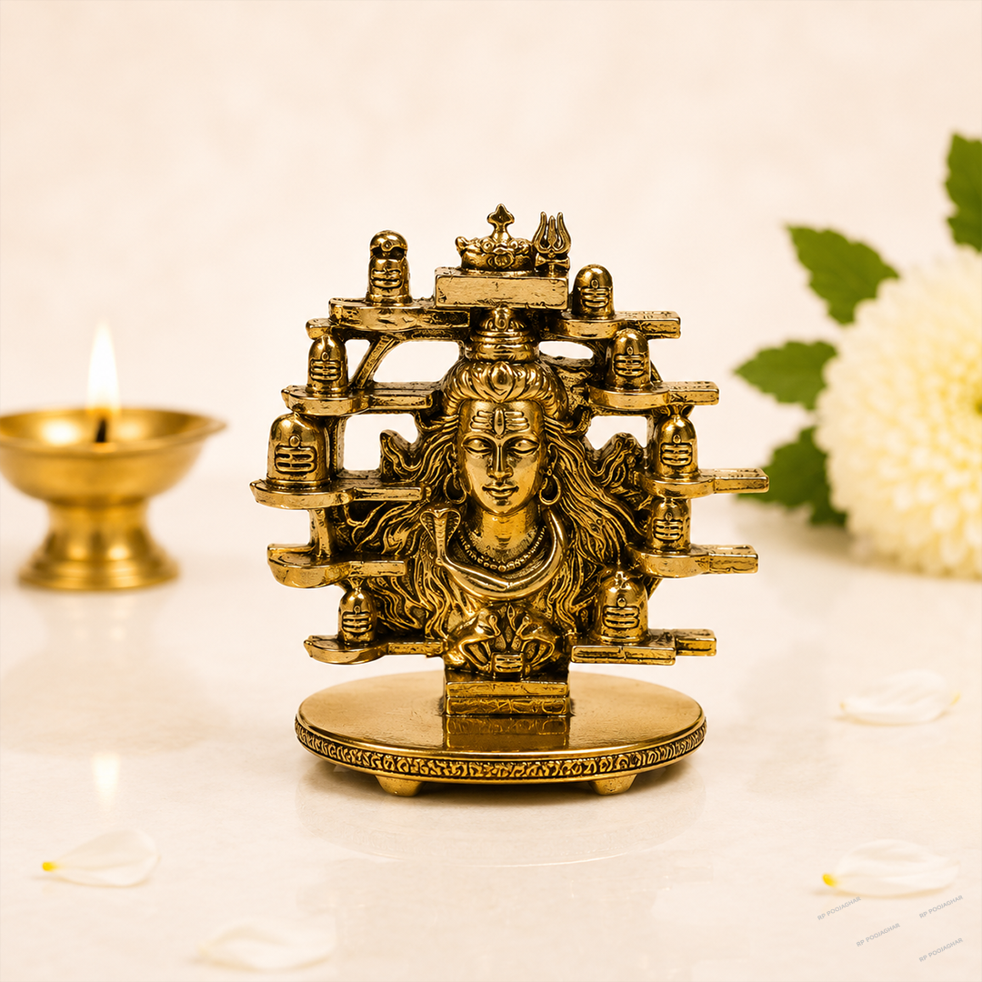 Premium Adiyogi Lord Shiva Murti - 3.8 Inch Height, UV Resin 3D Printed Black Figurine for Car Dashboard, Mandir & Spiritual Home Decor - Compact Mahayogi Shiva Statue (Pack of 1) (Gold, ADIYOGI)