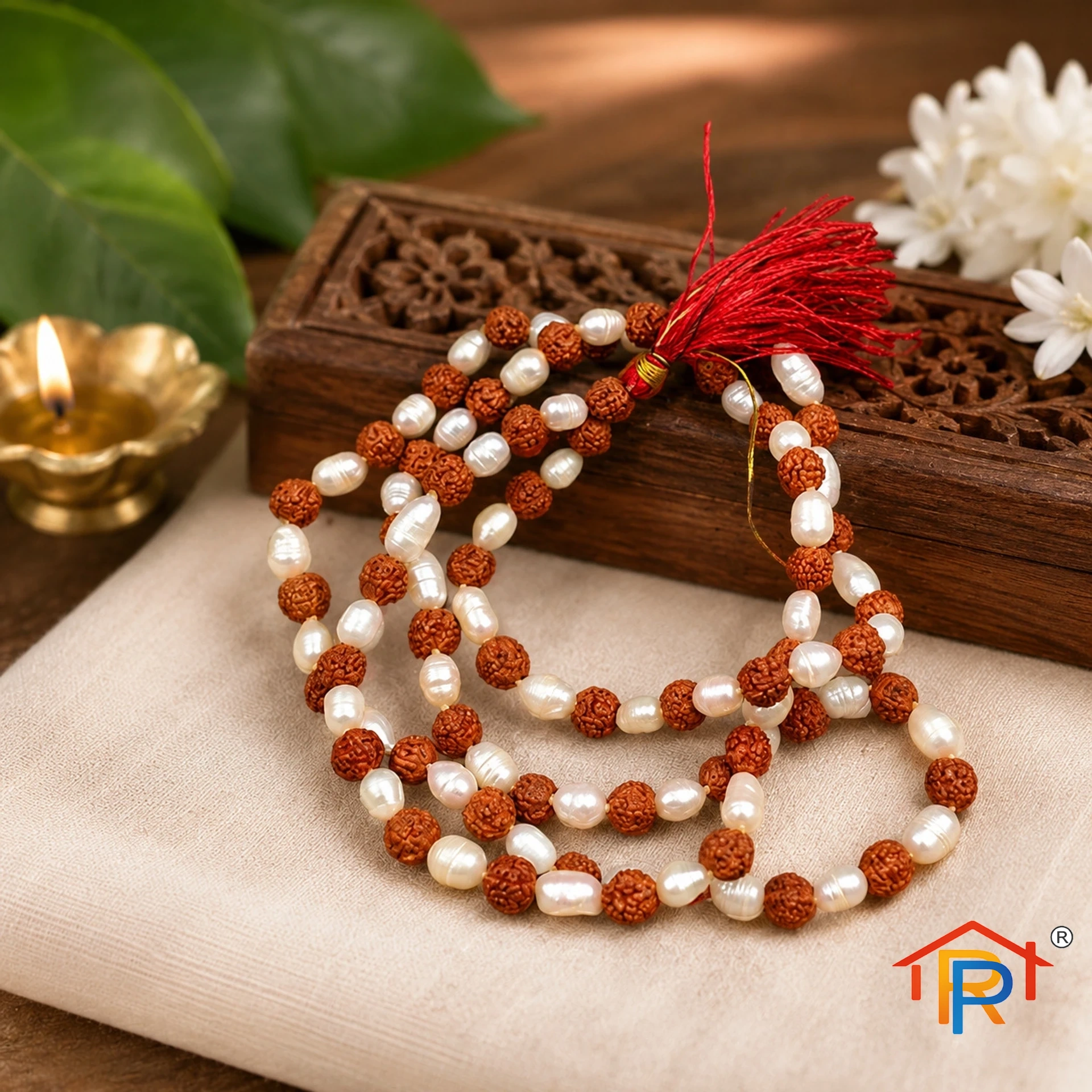 Natural Rudraksha Moti Mala for Men and Women, Rudraksh