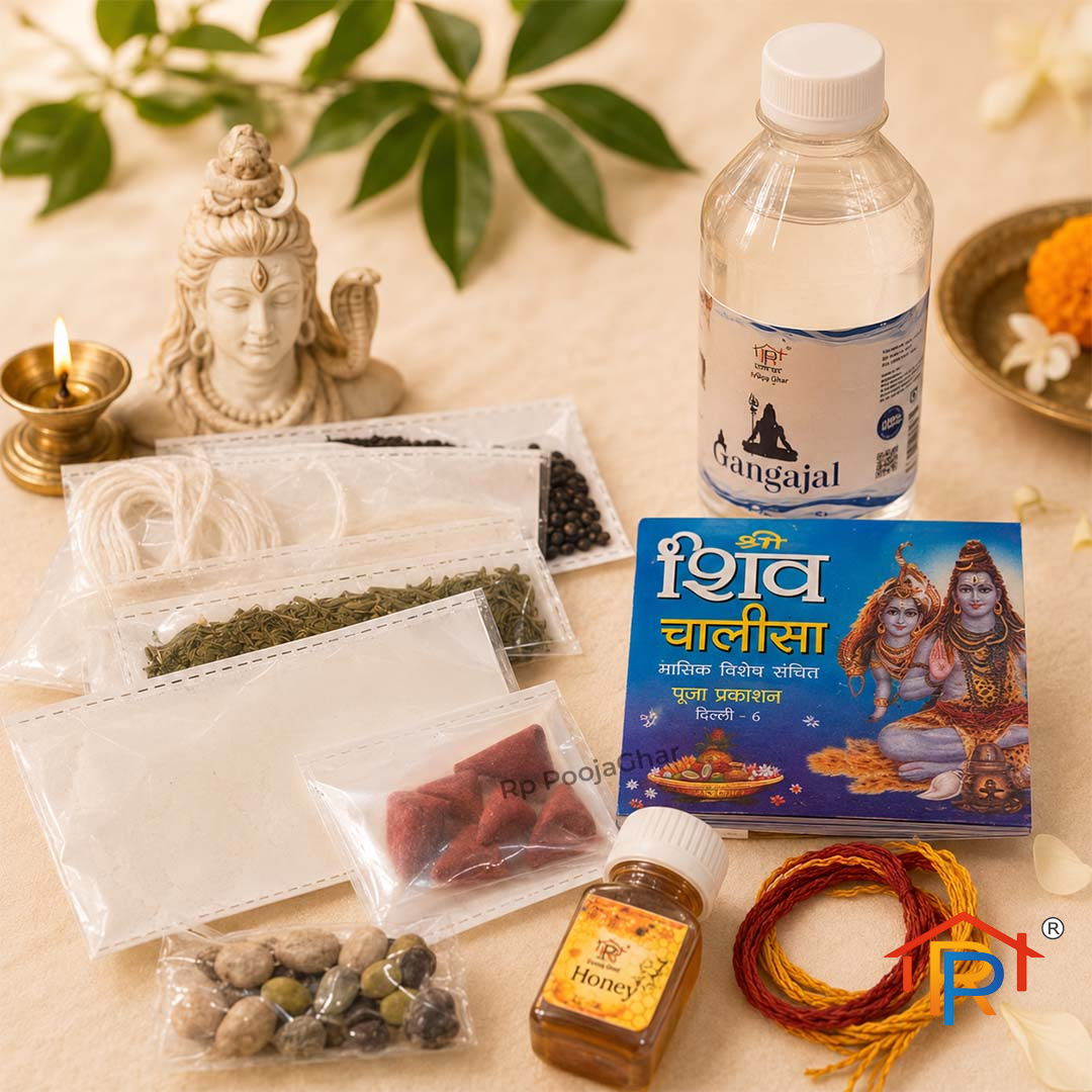 RP PoojaGhar Shiv Abhishek Puja Kit | Complete Shiv Pujan Samagri Set | Mahadev Worship Kit for Home, Temple & Festivals