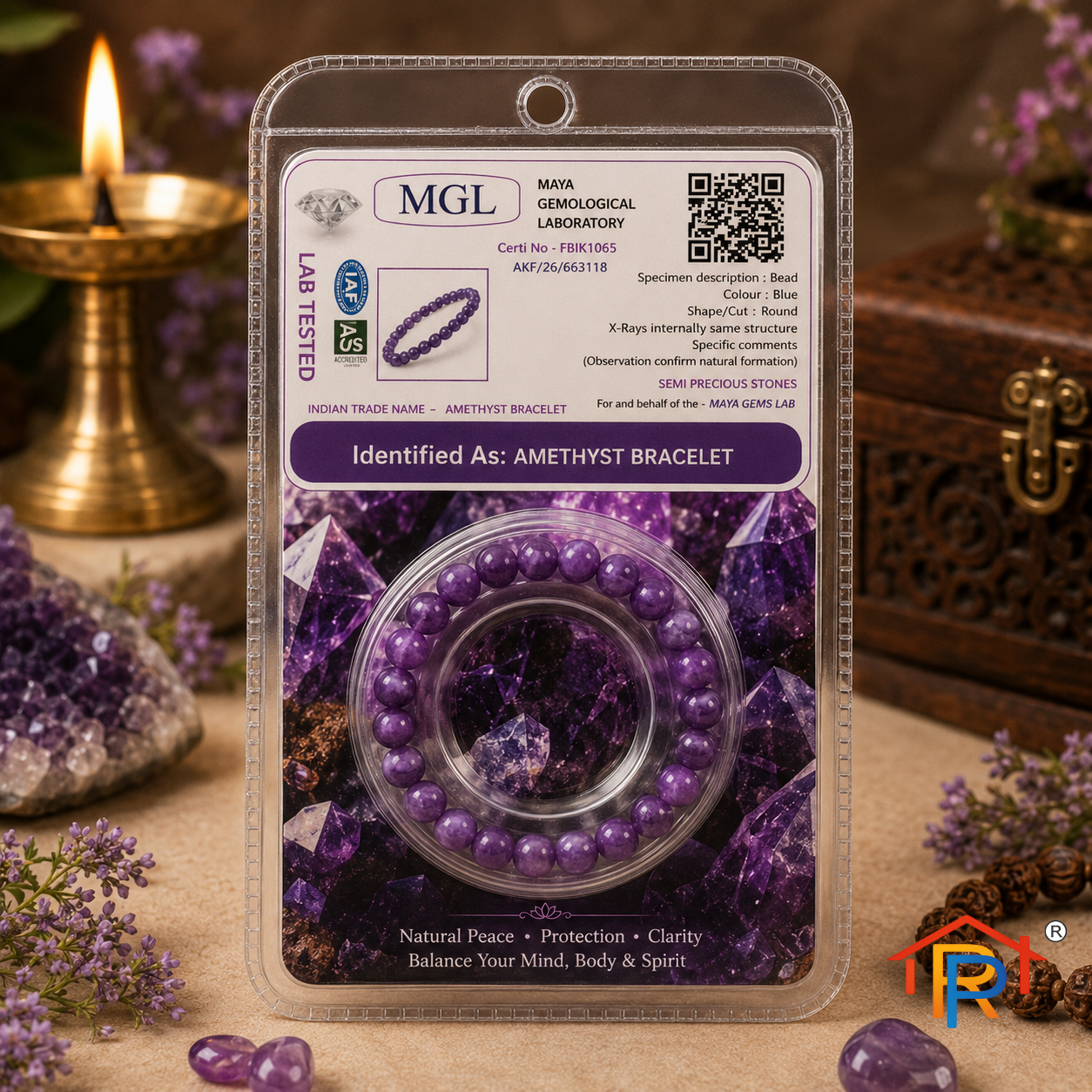 RP PoojaGhar Amethystaura Bracelet | Natural Amethyst Crystal Bracelet
