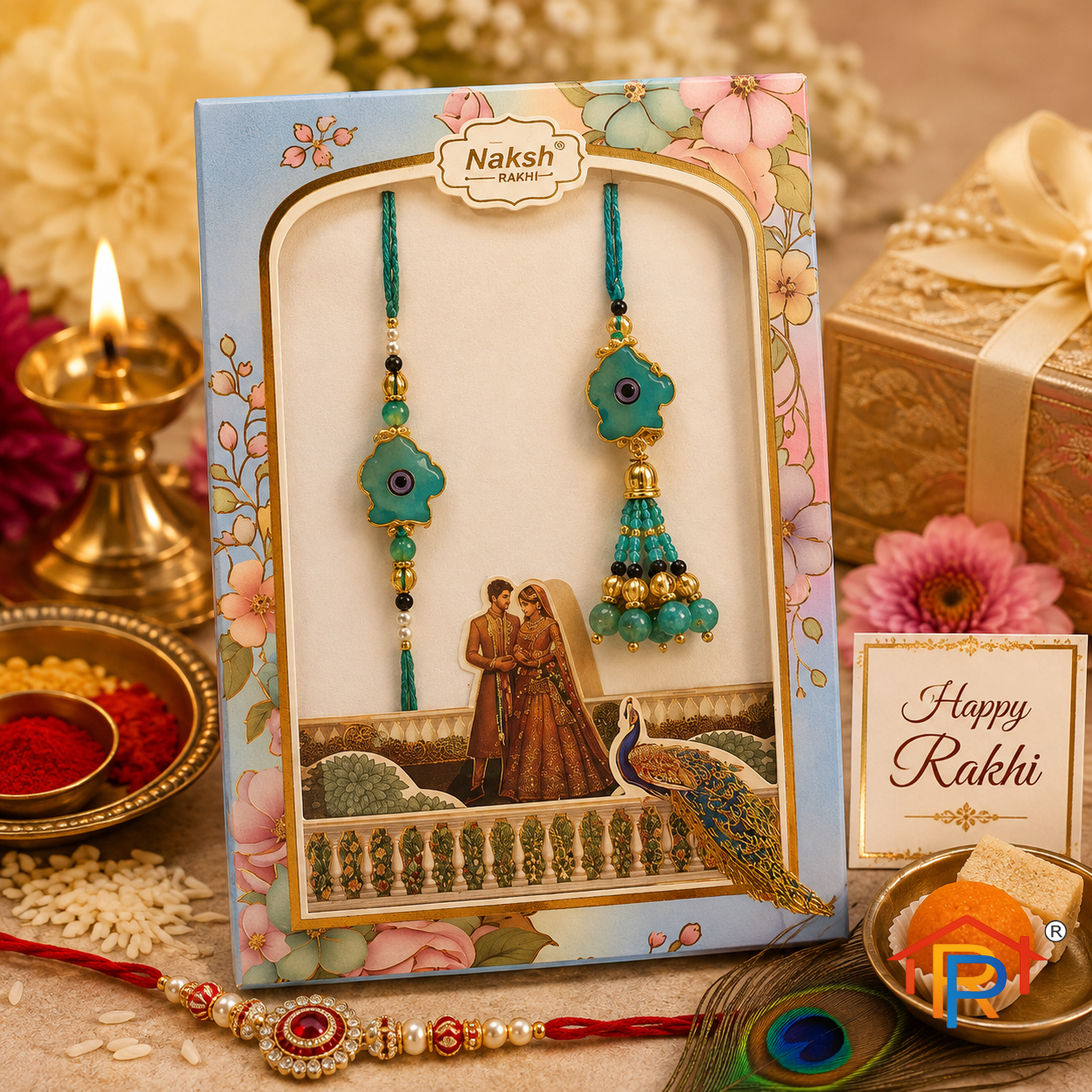 RP PoojaGhar Sheesh Mahal Rakhi | Premium Designer Rakhi
