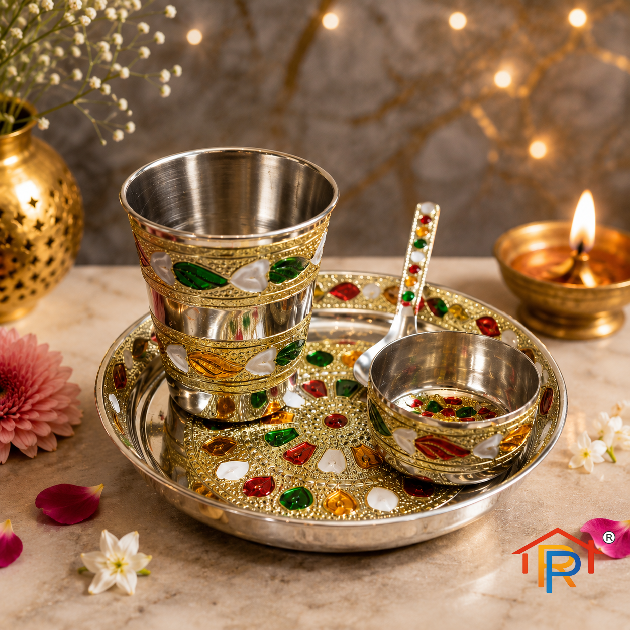 RP PoojaGhar Kanha Bhog Set | Laddu Gopal Bhog Thali Set | Krishna Bhog Set for Puja