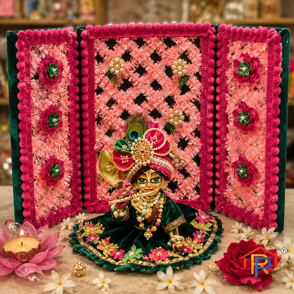 RP PoojaGhar Gopal Pushpa Kunj | Laddu Gopal Floral Decor | Krishna Idol Shringar & Janmashtami Special Decoration