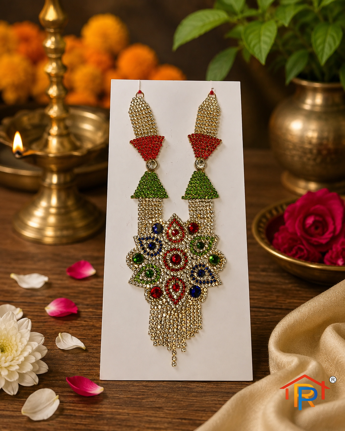 RP PoojaGhar Laddu Gopal Necklace | Beautiful Kanha Ji Mala for Bal Gopal | Krishna Idol Shringar & Pooja Decoration