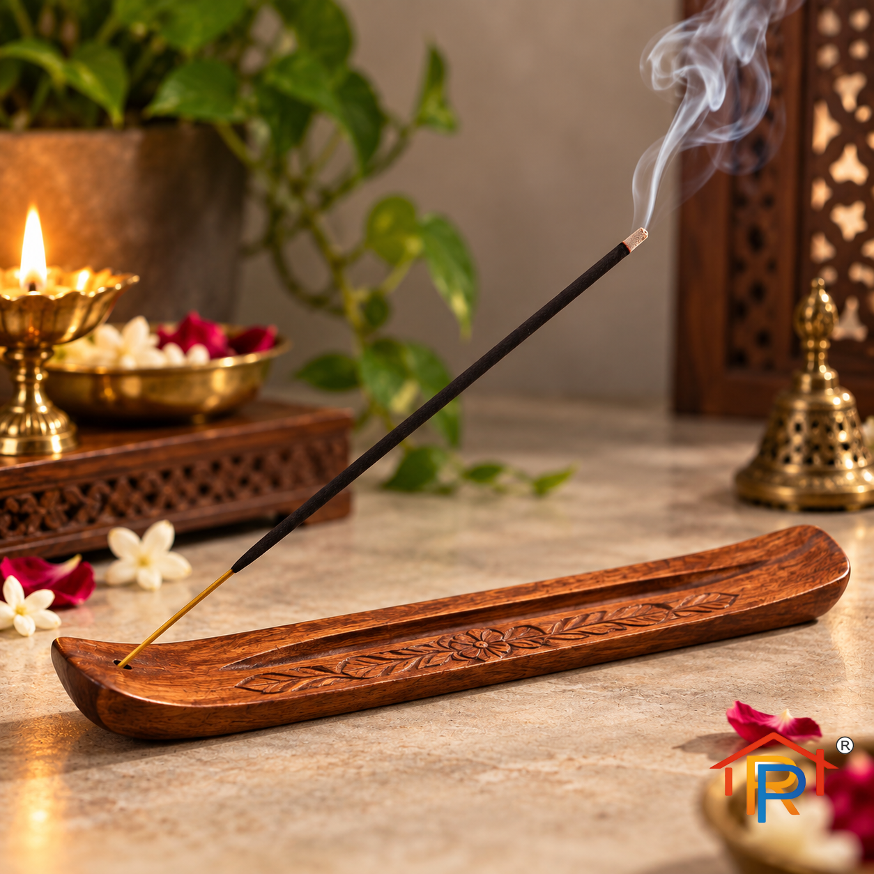 RP PoojaGhar Dhoop Dani | Traditional Dhoop Holder for Puja, Havan, Aarti & Home Temple