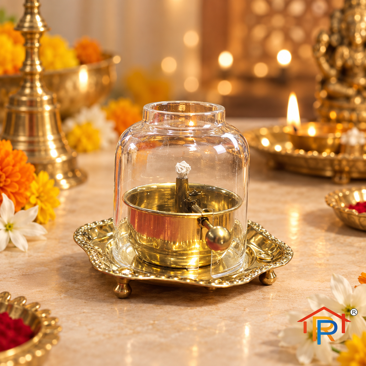 RP PoojaGhar Akhand Jyot Brass | Brass Diya for Akhand Jyot, Puja, Aarti & Home Temple