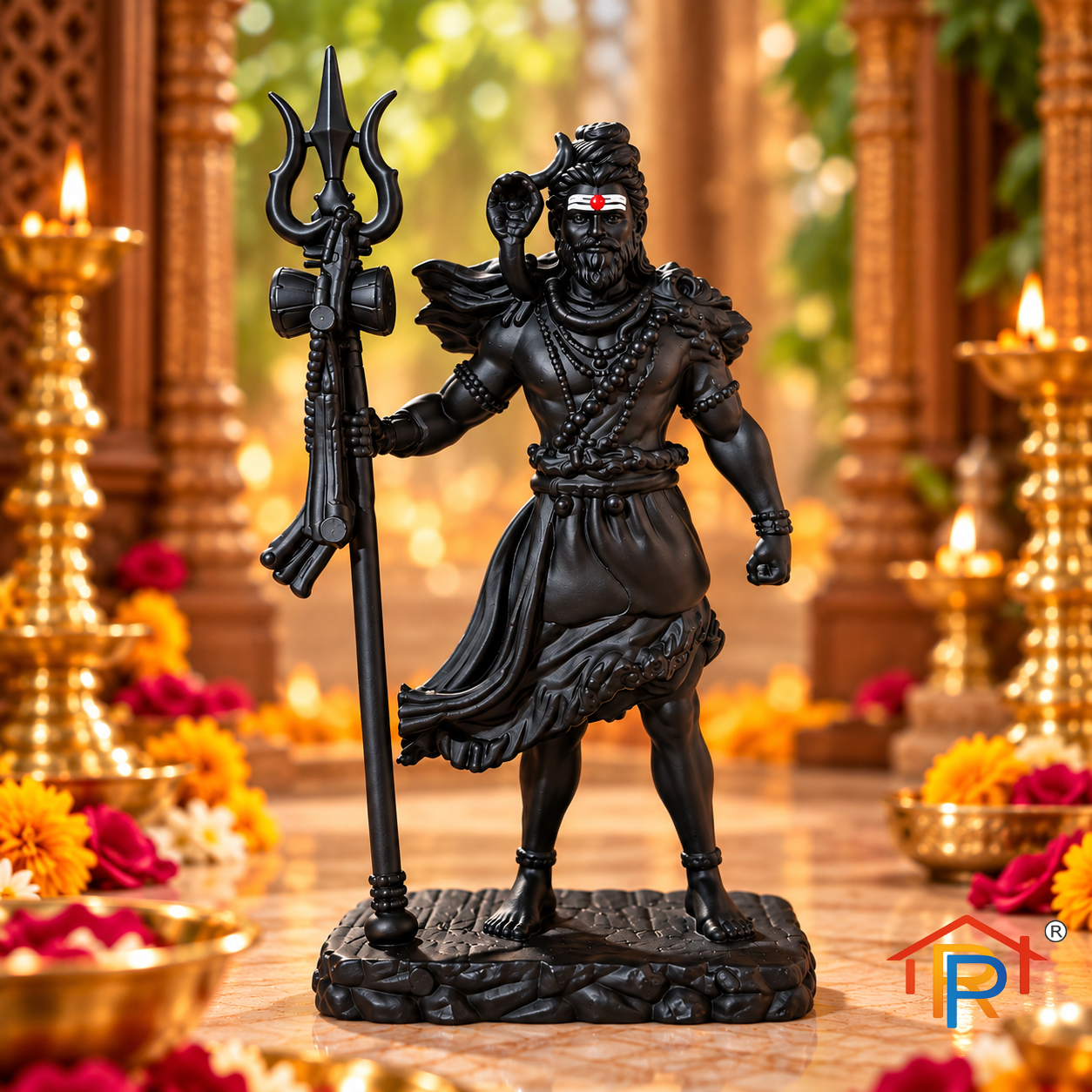 RP PoojaGhar Kaalrudra | Traditional Kaal Rudra Spiritual Idol for Puja, Worship & Devotional Décor